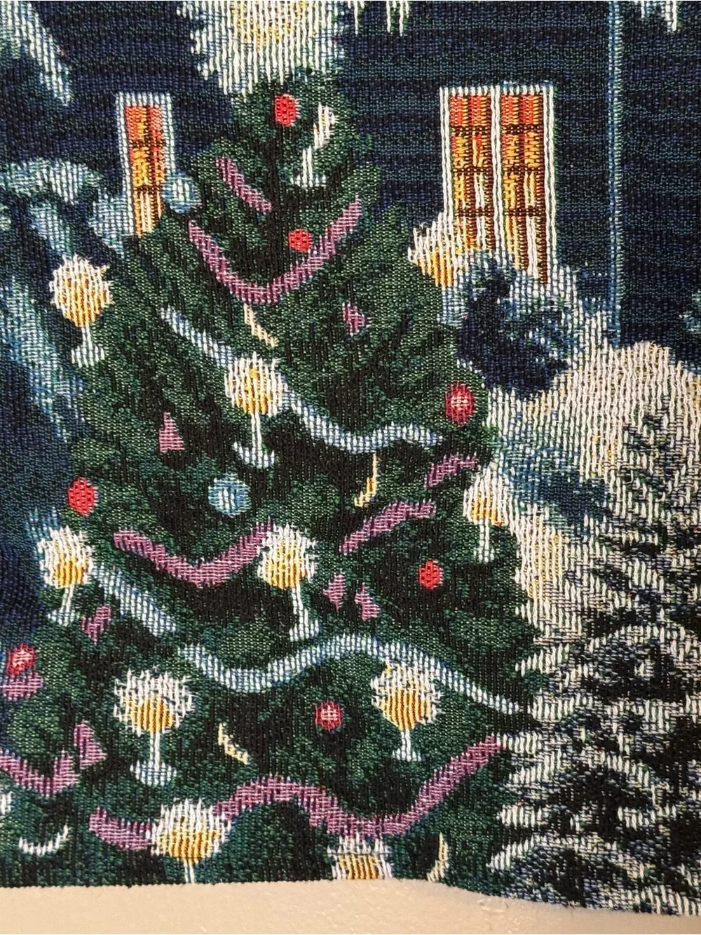 Winter‎ Cottage Holiday Tapestry Placemat Pair Rustic Kitchen Decor